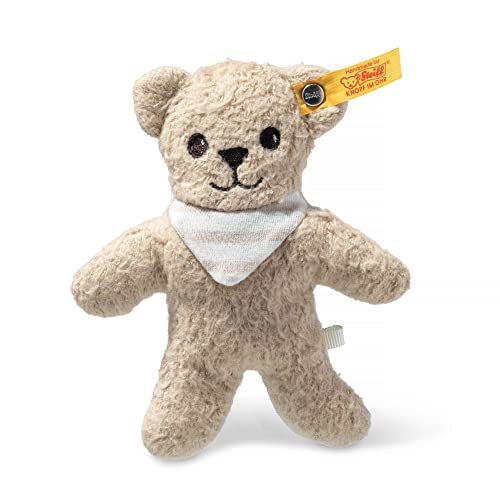 Steiff 242786 GOTS Noah Knister-teddybeer met rammelaar 12 cm, beige
