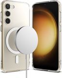 Ringke Fusion Magnetic | Hoesje Geschikt voor Samsung S23 | Compatibel met MagSafe | Back Cover met Militaire Standaard | Transparant