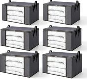 Boîtes de rangement - Set de 6 - 60 x 43 x 35 cm - Boîtes pliables pour vêtements avec poignées et fenêtre