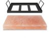 Merkloos BBQ grill zoutsteen Himalaya 30×20×3 cm met zwarte plaat