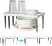 Ibenzoa® Étagère de rangement extensible en plastique, blanc – lot de 2