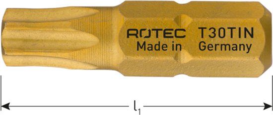 Rotec Schroefbit, TIN, TX25x25mm (Torx) (2st.)