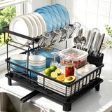 KitchenBoss afdruiprek voor servies 38 cm x 28 cm x 14 cm, zwart