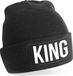 Bellatio Decorations Apres ski muts king zwart voor heren