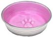 Loving Pets Le Bol Geglazuurde binnenkant roestvrijstalen hondenbak, antislip, vaatwasmachinebestendig, duurzaam, huisdierschotel - roze - X-Small (275 ml)