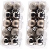 Cosy & Trendy Kleine kerstballen - 40x st champagne - D3 cm - kunststof