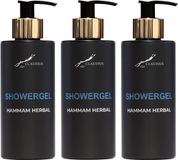 Splashbox Cosmetics Showergel Hammam Herbal 300 ml - gouden pomp - 3 stuks