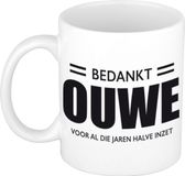 Bellatio Decorations Shoppartners Bv Bedankt ouwe voor al die jaren halve inzet koffiemok / theebeker - 300 ml - wit