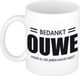 Bellatio Decorations Shoppartners Bv Bedankt ouwe voor al die jaren halve inzet koffiemok / theebeker - 300 ml - wit