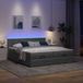 Maison Exclusive - Cadre de lit ottoman avec matelas, gris foncé, 160x200 cm, textile
