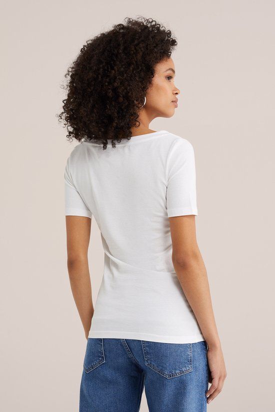 WE Fashion Dames T-shirt met boothals