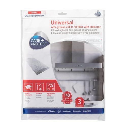 CARE + PROTECT Afzuigkapfilter, anti-vet, universeel, met verzadigingsindicator, professioneel, zelfdovend, hoog absorptievermogen, lange levensduur, 47 x 97 cm