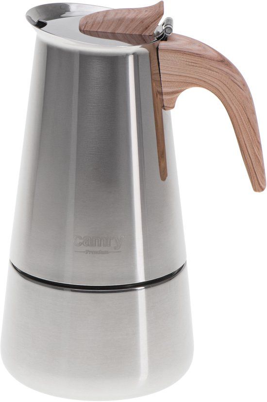 Camry RVS Moka Pot – 6 Kops Espresso Percolator – Geschikt voor Inductie, Gas, Keramisch & Halogeen – 350ml – Vaatwasserbestendig - CR 4423