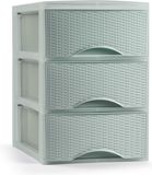 Plasticforte Ladeblokje/bureau organizer met 3x lades - mintgroen - L18 x B25 x H25 cm