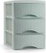 Plasticforte Ladeblokje/bureau organizer met 3x lades - mintgroen - L18 x B25 x H25 cm