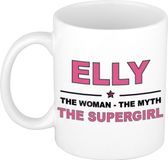 Bellatio Decorations Elly naam cadeau mok - Woman Myth Supergirl - koffiemok - 300 ml - collega - moederdag