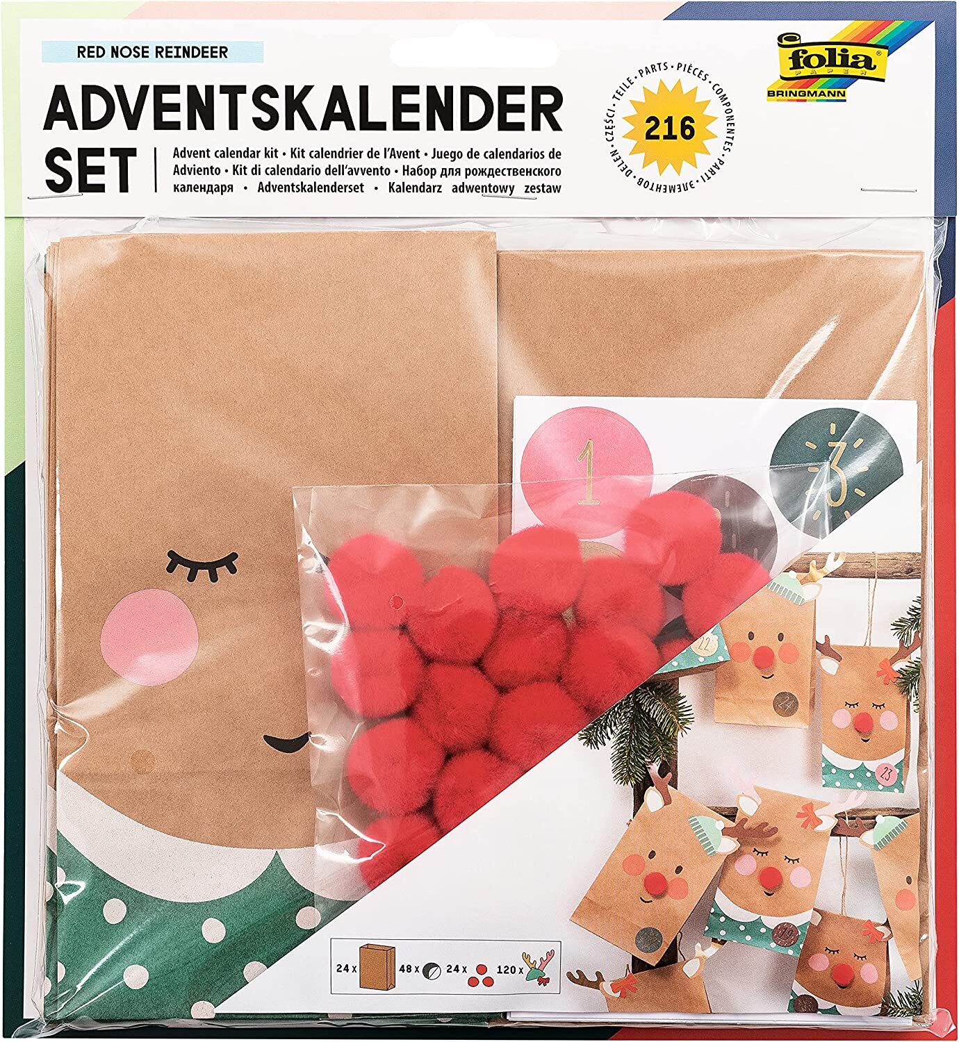 Folia Adventskalender Red Nose Reindeer