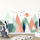 Muurstickers Nolwenka Muurstickers Kinderen Decoratie Babykamer Muurstickers Scandinavische bergen Scandinavisch H120 x L180 cm