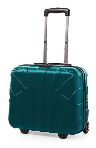 Suitline - Pilotenkoffer handbagage harde koffer 2 rollen business trolley, TSA, ABS mat aquagroen - 4260557734667