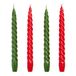 Rode Talking Tables Rode & Groene Luxe Italiaanse Spiraal Twisted Taps Diner Kaarsen | 4pack