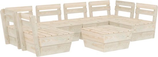 vidaXL 7-delige Loungeset pallet geïmpregneerd vurenhout