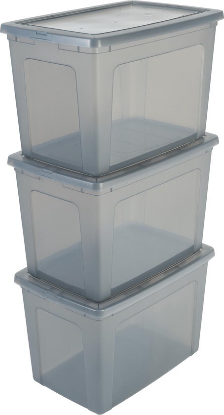 IRIS OHYAMA IRIS Modular Clearbox opbergbox - 70L - 3 stuks - Grijs