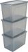 IRIS clearbox boîte de rangement - 70l - plastique - gris - set de 3