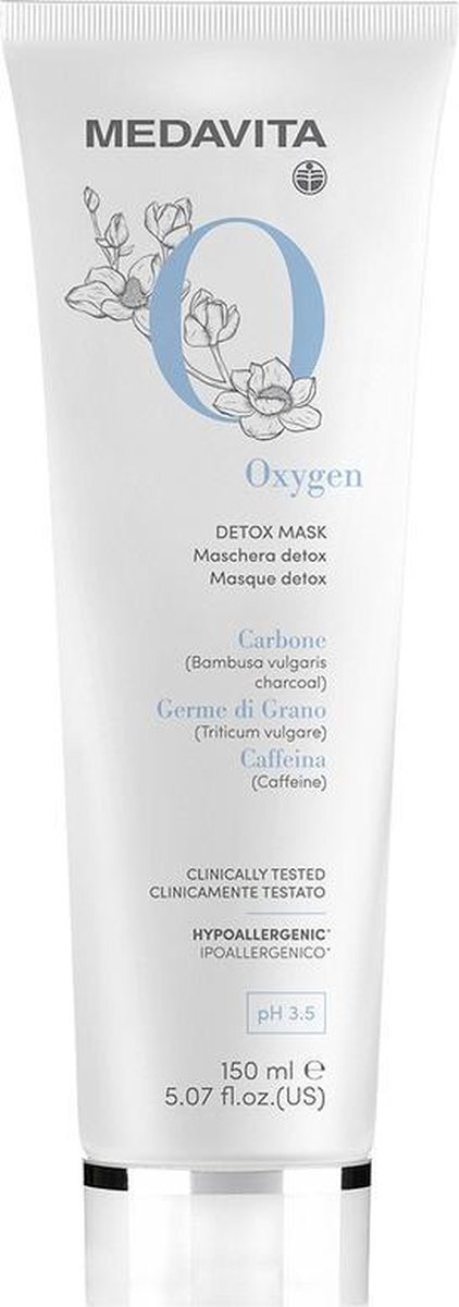 Medavita Oxygen Mask 150ml - Detox haarmasker met cafeïne en houtskool