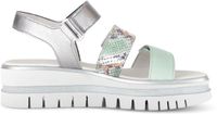 Gabor Dames Platte Sandalen Leer Klittenband Nappa Python Met