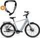 Tomos EB 03 - Vélo électrique - 28 pouces - moteur 250W - Autonomie jusqu'à 70 km - Freins à disque hydrauliques - batterie 360Wh - Gris mat