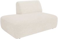 Vente-unique Chaise longue links module in witte boucléstof van Maison Céphy POGNI