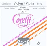 Corelli vioolsnaren Crystal D Stabilon Nylon/Zilver umson Forte 703F