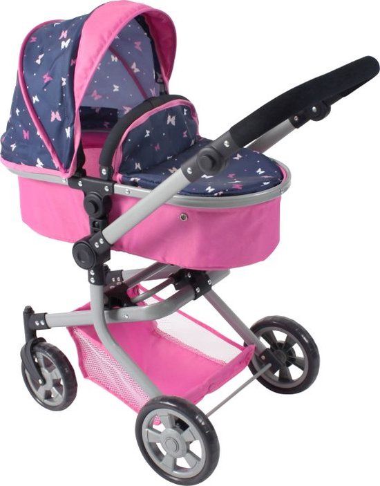 BAYER CHIC 2000 MIKA Butterfly Poppenwagen - Rose et bleu