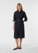 comma - Vrouwen Lichtgewicht Denim Jurk Midi Lengte Strikceintuur Navy Katoen Elastaan Lange Mouw Klassieke Kraag Borstzak Zijzakken Knopen Riemsluiting Zakelijk Herfst/Winter 2025