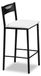 Tabouret de cuisine avec dossier, en similicuir, de couleur blanche, hauteur 90 cm