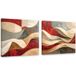 Tableaux Sur Toile Vagues Abstraites Beige Et Rouge 2 X 30x30