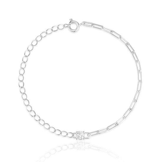 Elenza AMS Elenza Zilveren Armband met Zirkonia