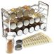 DecoBros Kruidenrek Standhouder met 18 flessen en 48 Labels, Chroom