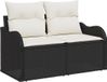 vidaXL Tuinbank met kussen zwart 121 x 62 x 69cm poly rattan