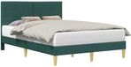 vidaXL Bedframe met hoofdeinde, donkergroen, 140 x 200 cm, stof