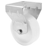 WAGNER 23767501 Meubelrol/oprol, diameter 75 mm, bouwhoogte 100 mm, verzinkt staal, wit, aanschroefplaat 60 x 60 mm, draagkracht 60 kg