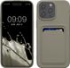 kwmobile telefoonhoesje geschikt voor iPhone 15 Pro Max - Hoesje met pasjeshouder - TPU case in mat lichtgrijs