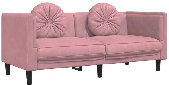 vidaXL Bank met kussens 2-zits fluweel roze