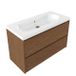 Saniclass Holz Pure Badkamermeubelset - 100x45x63.5cm - Palermo keramische wastafel wit - 1 wasbak - zonder kraangat - 2 lades - mat walnut pure (hout) SW1420789/SW24914