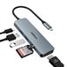 oditton HDMI-hub, 6-in-1 USB C-adapter met 4K HDMI, 100W PD, 2 x USB 3.0, SD/TF-kaartlezer voor Mac OS, Windows 10/8/7, XP, Linux