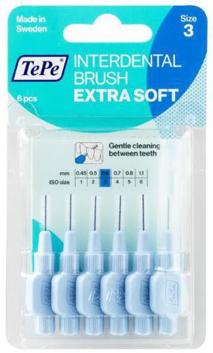 TePe Ragers Extra Zacht 0.6 mm Blauw - 6 stuks