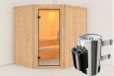 Karibu Lilja Sauna Porte en Verre Clair Poêle 3,6 kW Commande Intégrée