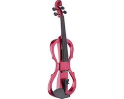 Stagg EVN X-4/4 MRD Elektrische Viool - Rood Metallic - Incl. Soft Case & Hoofdtelefoon