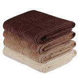 Badhanddoekenset, 4-delig, crème, beige, bruin