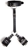FETISH ADDICT Collar With Restraints Adjustable Black